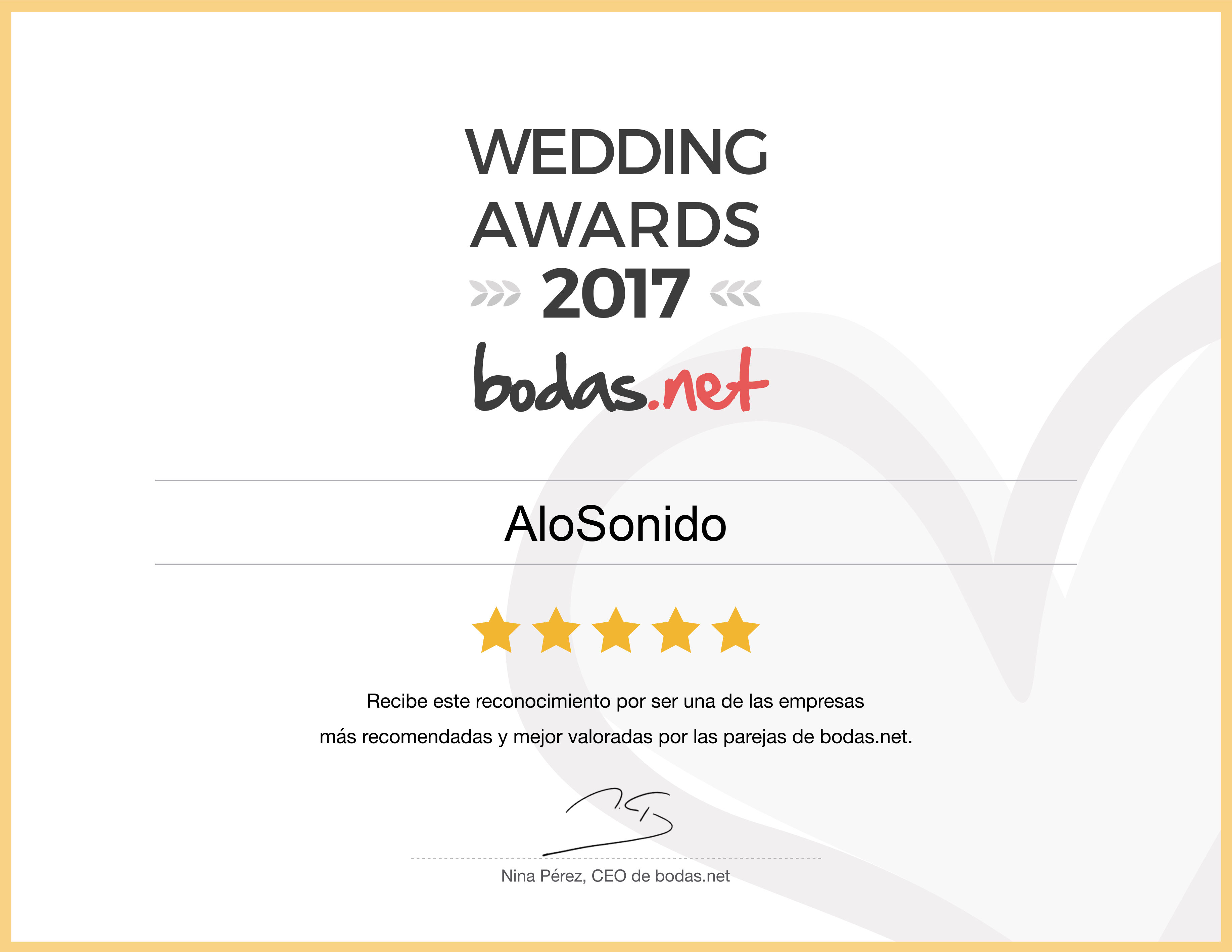 Galardón Wedding Awards 2017
